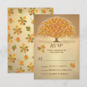 Rustic Autumn Tree RSVP met dubbellichten (Voorkant / Achterkant)