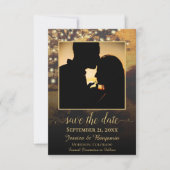 Rustic Autumn Tree with Lights Photo Wedding Save The Date (Voorkant)