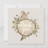 Rustic Autumn Tree Wood Slice Bedankkaart (Voorkant)