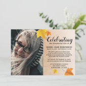 Rustic Autumn verlaat begrafenis | Viering van het Kaart (Staand voorkant)