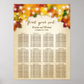 Rustic Autumn verliest String Lights Seating Chart Poster (Voorkant)