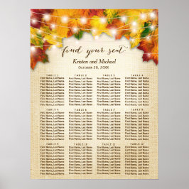 Rustic Autumn verliest String Lights Seating Chart Poster
