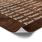 Rustic Autumn verliest String Lights Seating Chart Poster (Hoek)