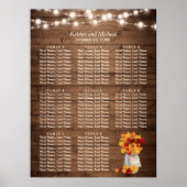 Rustic Autumn verliest String Lights Seating Chart Poster (Voorkant)
