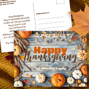 Rustic Autumn Vibes Thanksgiving Briefkaart