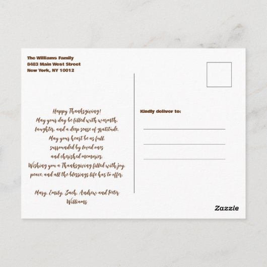 Rustic Autumn Vibes Thanksgiving Briefkaart (Achterkant)