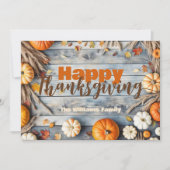 Rustic Autumn Vibes Thanksgiving Feestdagenkaart (Voorkant)