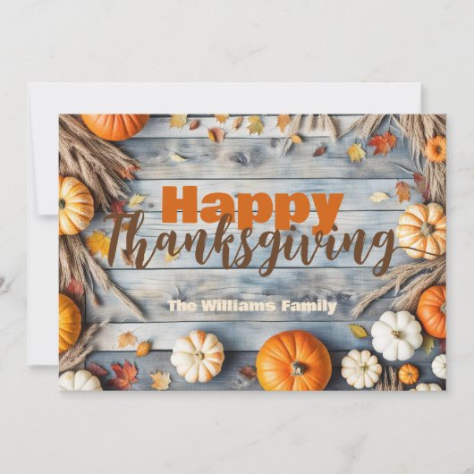 Rustic Autumn Vibes Thanksgiving Feestdagenkaart (Voorkant)