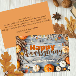 Rustic Autumn Vibes Thanksgiving Feestdagenkaart