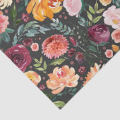 Rustic Autumn Waterverf Floral over houtskool Tissuepapier (Detail)