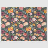 Rustic Autumn Waterverf Floral over houtskool Tissuepapier (Voorkant)