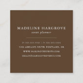 Rustic Autumn Waterverf Floral Vierkante Visitekaartje (Achterkant)