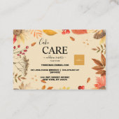 Rustic Autumn Waterverf Floral Visitekaartje (Achterkant)