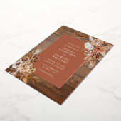 Rustic Autumn Waterverf Floral Wedding Folie Invi Folie Uitnodiging (Gedraaid)
