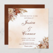 Rustic Autumn Waterverf Floral Wedding Kaart (Voorkant / Achterkant)