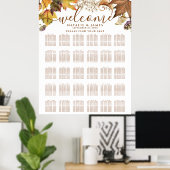 Rustic Autumn Wedding 30-tafelzitjes Poster (Thuiskantoor)