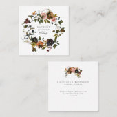 Rustic Autumn Wedding Floral Wreath Visitekaartjes (Voorkant / Achterkant)
