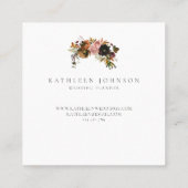 Rustic Autumn Wedding Floral Wreath Visitekaartjes (Achterkant)