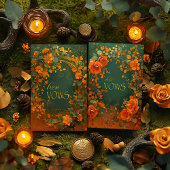 Rustic Autumn Wedding Haar Geloften Kaart – Druid