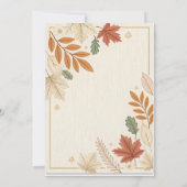 Rustic Autumn Wedding Invitation Template Kaart (Achterkant)