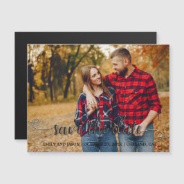 Rustic Autumn Wedding Save the Date Photo Magnetische Uitnodiging