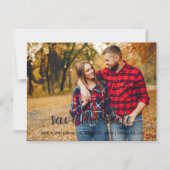 Rustic Autumn Wedding Save the Date Photo Magnetische Uitnodiging (Voorkant)