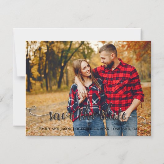 Rustic Autumn Wedding Save the Date Photo Magnetische Uitnodiging (Voorkant)