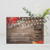 Rustic Autumn Wedding Wine Barrel Vrijgezellenfees Kaart (Staand voorkant)