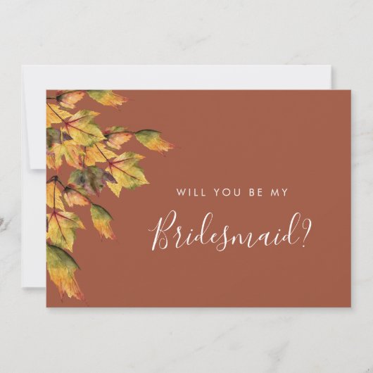 Rustic Autumn Wedding zal je mijn Bridesmaid zijn Kaart (Voorkant)