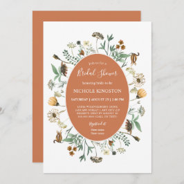 Rustic Autumn Wildbloemen Vrijgezellenfeest Kaart