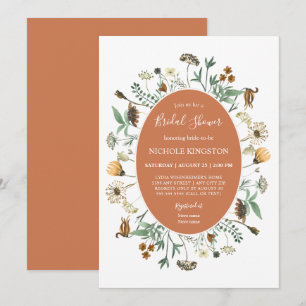 Rustic Autumn Wildbloemen Vrijgezellenfeest Kaart
