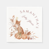 Rustic Autumn Woodland Fox Pumpkin Party Servet (Voorkant)