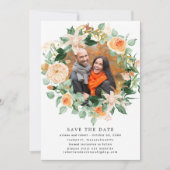 Rustic Autumn Wreath Photo Wedding Save the Date (Voorkant)