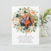Rustic Autumn Wreath Photo Wedding Save the Date (Staand voorkant)