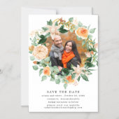 Rustic Autumn Wreath Photo Wedding Save the Date Magnetische Uitnodiging (Voorkant)