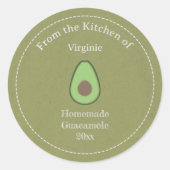 Rustic Avocado & Guacamole Label Sticker (Voorkant)