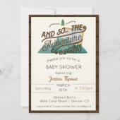 Rustic Avontuur Begint Jongens Baby Shower Uitnodi Kaart (Voorkant)