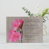 Rustic Azalea Wedding Invitations Kaart (Staand voorkant)