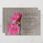 Rustic Azalea Wedding Invitations Kaart (Voorkant / Achterkant)