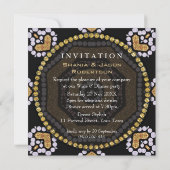 Rustic Aztec Hearts Golden Dinner Party Invitation Kaart (Achterkant)