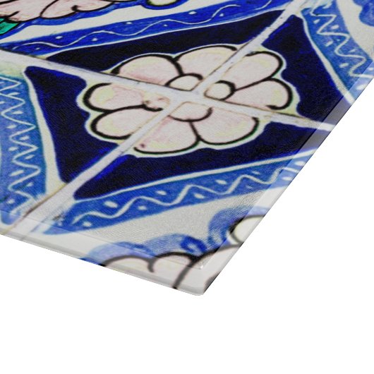 Rustic Azulejo Spain Pattern Tiles Navy White Snijplank (Hoek)