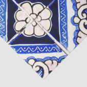 Rustic Azulejo Spain Pattern Tiles Navy White Tissuepapier (Detail)