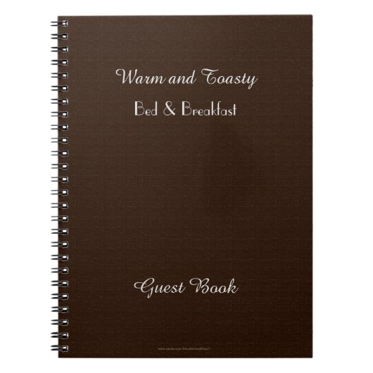 Rustic B&B Guest Book, Faux Dark Brown Burlap Notitieboek (Voorkant)