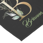 Rustic B monogram groene loof eucalyptusgoud Korte Tafelloper (Hoek)