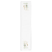 Rustic B monogram groene loof eucalyptusgoud Korte Tafelloper (Voorkant)