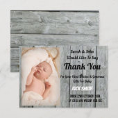 Rustic Baby Birth Announge Hartelijk dank Bedankkaart (Voorkant / Achterkant)