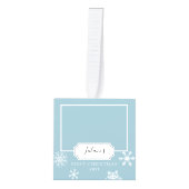 Rustic Baby Blue Photo Collage Snow Decoratie (Voorkant)