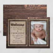 Rustic Baby Boy Aangepaste Fotogeboorte Aankondigi Aankondiging (Voorkant / Achterkant)