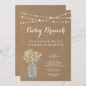 Rustic Baby Brunch Uitnodiging (Voorkant / Achterkant)