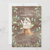 Rustic Baby Bunny Bunny Mam Baby shower Kaart (Voorkant)